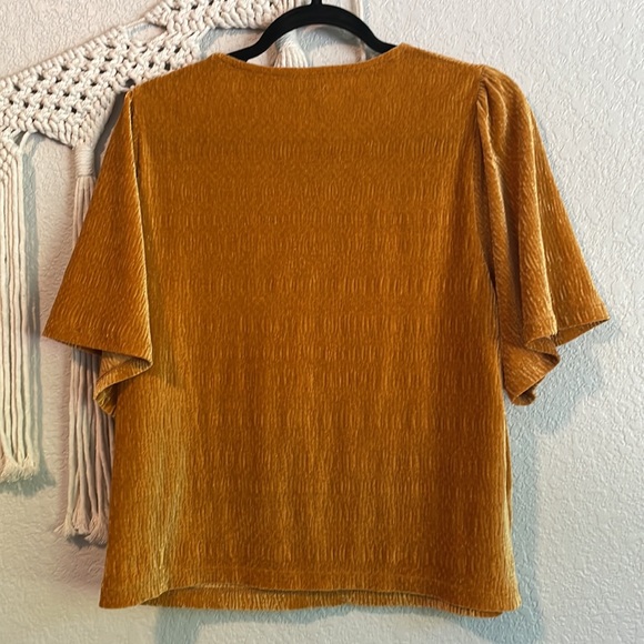 Madewell Velvet Flutter Sleeve Top - Picture 3 of 5